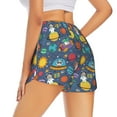 thumbnail image 3 of Sigee Cartoon Space for Women's Athletic Shorts High Waisted Running Shorts Pocket Sporty Short Gym Elastic Workout ShortsXX-Large, 3 of 9