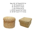 thumbnail image 4 of Billuyoard Cesta de almacenamiento con tapa, caja de almacenamiento hecha a mano Pastoral tejida de paja, cestas de mimbre para ahorrar espacio, Almacenamiento y organización del hogar Redondo Mini, 4 of 6
