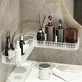 thumbnail image 4 of Bathroom Counter Corner Shelf Kitchen Wall Mounted Organizer No Drill Acrylic Hanging Rack Drainage Storage Holders For Bathroom Kitchen, 4 of 6