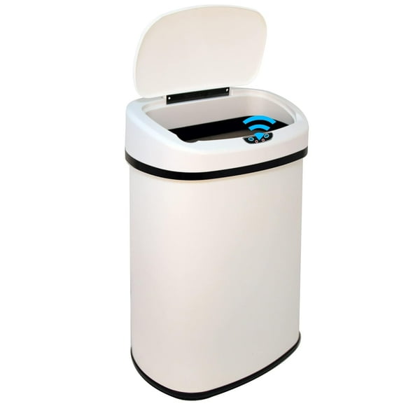 Kitchen Trash Can for Bathroom Bedroom Home Office 13 Gallon 50 Liter Automatic Touch Free High-Capacity Garbage Can with Lid Brushed Stainless Steel Waste Bin