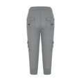 thumbnail image 5 of Capri Pants for Women Plus Size Side Pockets Cargo Pants Elastic Drawstring Casual Cropped Pants, 5 of 5
