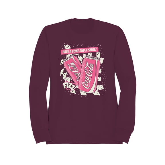 Officially Licensed Coca Cola Retro Pink Soda Pop Art Design Women's Sweatshirt