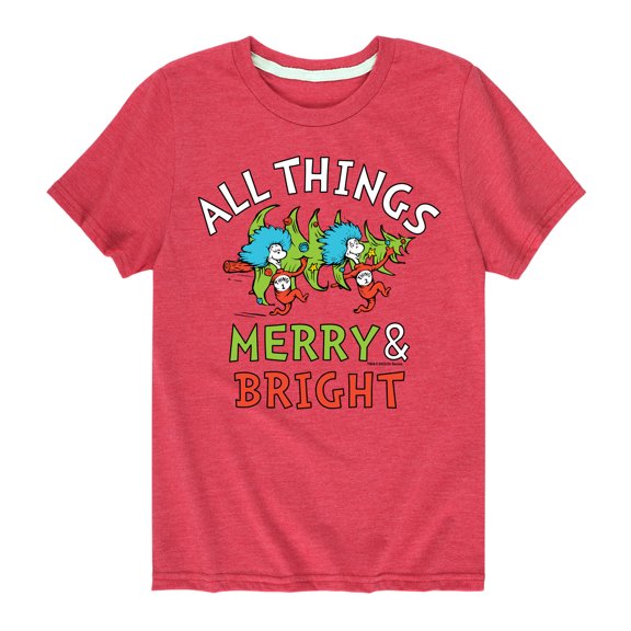 Cat in the Hat - All Things Merry And Bright - Toddler And Youth Short Sleeve Graphic T-Shirt
