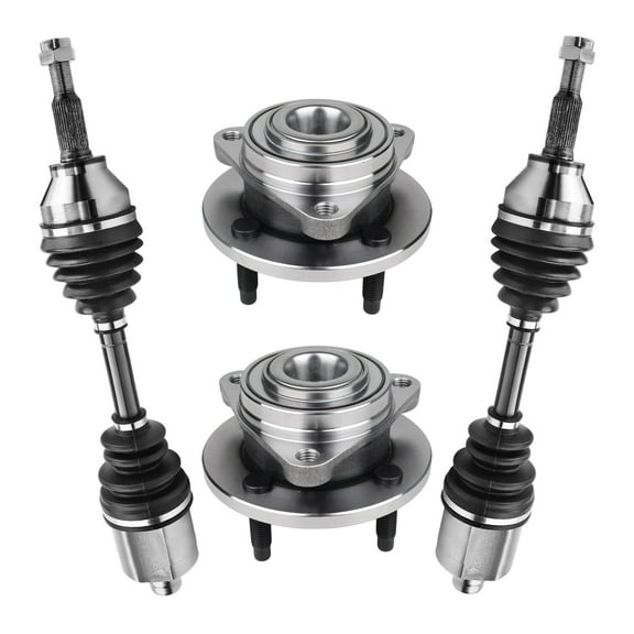 AutoShack Front CV Axle Shaft Wheel Hub Bearing Assemblies without ABS | Replacement for 2005-2010 Chevrolet Cobalt 2005-2007 Saturn Ion | 4-PC