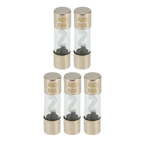 5Pcs 80A AGU Car Fuse Glass Tube Fuse Inline Power Fuse Auto Audio Radio Stereo Protection