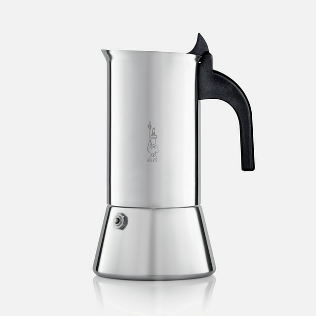 Bialetti Venus 6-Cup Stainless Steel Induction-Capable Stovetop Espresso Maker, Silver