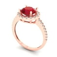 thumbnail image 2 of Solitaire with Accents Engagement Ring for Women - 1.8ct Simulated Ruby in 14K Rose Gold Promise Ring, 2 of 6