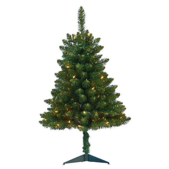 Nearly Natural Northern Rocky Spruce Artificial Christmas Tree with 50 Clear Lights