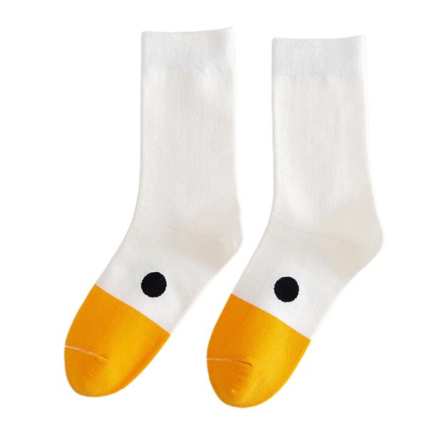 Calcetines Harajuku de algodón para mujer, medias de tubo medias novedosas con dibujo de pato ganso