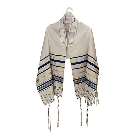 Royal Blue Messianic Tallit Talit Prayer Shawl 72" x 22" Yeshua King of Kings - Designed by Dr. Rick & Joyce Kurnow
