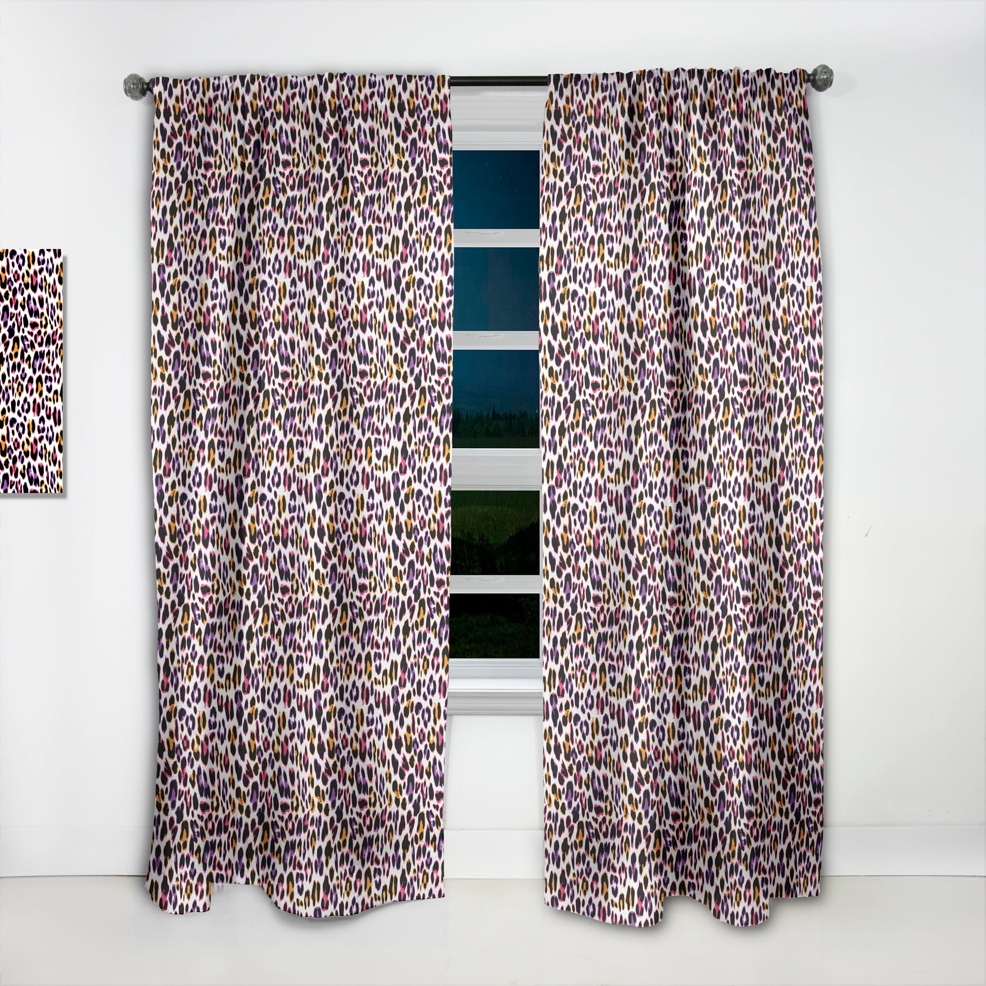 Designart 'Leopard Fur Safari Pattern VII' Mid-Century Modern Curtain Panel