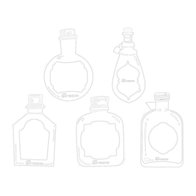 20PC Large Size Bookmark Flower Page Clips Bookmarks Children Handmade DIY Transparent Flower Page Glass Bottle Wishing Bottle Sticker