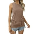thumbnail image 1 of Timegard Débardeurs pour Femmes Col Rond Fente Latérale Confortables Été Slim Décontracté Sans Manches Longs Blouse, 1 of 7