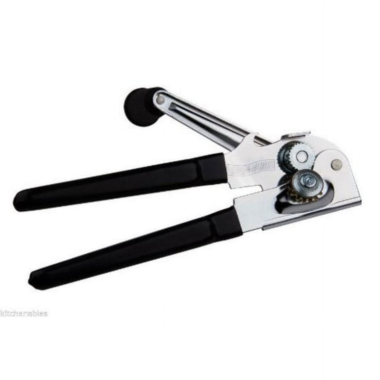 2 Pack Commercial Can Opener Manual Heavy Duty, Stainless Steel Handheld  Can Opener with Folding Easy Crank Handle, Smooth Edge, Black Swing Grips