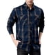 thumbnail image 1 of Camisas Vaqueras Para Hombre Camisa de manga larga a cuadros de otoño para hombre Camisa de carga de algodón de talla grande informal de negocios para hombres (Dark Blue, 4XL), 1 of 5