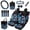 Blue Mushroom, variant on Jeiento 15 PCS Car Seat Cover Full Set for Women Includes Steering Wheel Cover Belt Shoulder Pads Trash Bin Air Vent Phone Holder Rearview Protection Cover Coasters Key Chain Pink Cherry Blossom