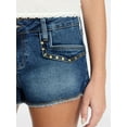 thumbnail image 4 of No Boundaries Studded Denim Hot Shorts, 2'' Inseam, Women’s 00-18, 4 of 6