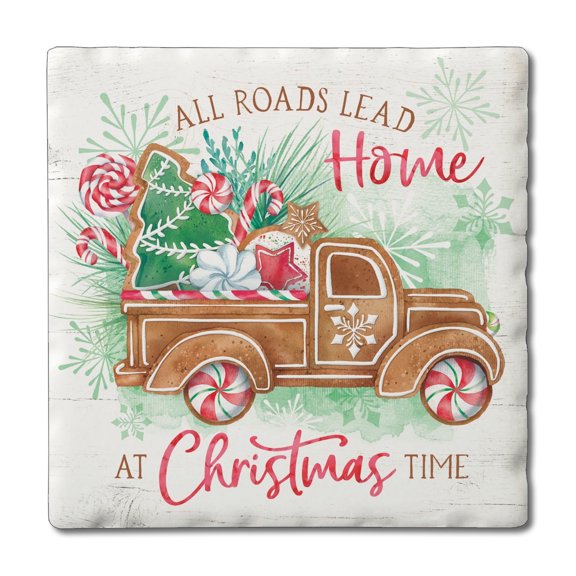 Thirstystone All Roads Lead Home Single Tumbled Tile Stone Coaster Create Your Own Set