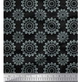 thumbnail image 1 of Soimoi Black Rayon Crepe Fabric Mandala & Floral Print Sewing Fabric Yard 46 Inch Wide, 1 of 3