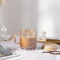thumbnail image 3 of Iridescent Glass Coffee Mugs Set Of 2-340ml Ribbed Coffee Glasses Tea Cups With Lid, 3 of 5