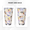 thumbnail image 3 of Fuzoiu Floral Puppy Print 20oz Tumbler, Stainless Steel Vacuum Insulated Car Cup, Insulated Coffee Mug,Travel Mug with Lid,Thermal Cup for Outdoor-Straw Three-piece Set, 3 of 8