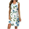 thumbnail image 2 of Xysaqa Womens Sleeveless Nightgowns Night Dress, Pajama Dress Soft Nightshirt Sexy Sleepwear For Women Summer Fashion Sleeveless Floral Print Pleated Sleep Dress Ladies Camisole Nightgown Women'S Tank, 2 of 6