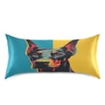 thumbnail image 6 of Silky Satin Standard Pillowcases For Hair And Skin The Puppy in The Floral Garden, 6 of 6