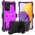 thumbnail image 1 of FIEWESEY for Samsung Galaxy A73 Phone Case,Heavy Duty Shock-Absorption/High Impact Resistant Armor Holster Defender Case with Kickstand + Swivel Belt Clip Holster for Samsung Galaxy A73(Purple), 1 of 6
