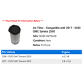 thumbnail image 2 of Air Filter - Compatible with 2017 - 2022 GMC Savana 2500 2018 2019 2020 2021, 2 of 2