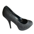 thumbnail image 3 of Bonnibel Monique-1N Women's Round Toe Platform 5-Inch Holiday Party Dress Pumps BLACK GLITTER 5.5, 3 of 3