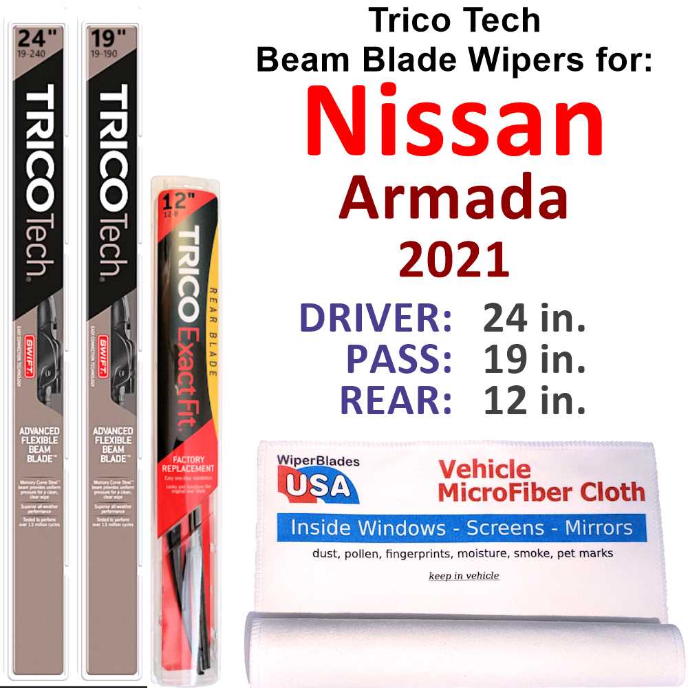 2021 Nissan Armada Beam Blade Wipers (Set of 3) w/Rear Wiper