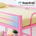 thumbnail image 5 of UBesGoo Metal Triple Bunk Bed Frame, Twin Over Twin Over Twin XL Design, 3 In 1 Bunk Bed Separates Into 3 Individual Twin Beds, Pink, 5 of 12