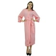 thumbnail image 3 of Bimba Women Long Solid Belt Robe Soft Modal Cotton Wrap Round Plain Bath Robe, 3 of 5