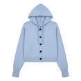 thumbnail image 7 of Maplenight Hooded Cardigans for Women Button Down Knit Sweater Long Sleeve Drawstring Casual Fall Lightweight Sweaters, 7 of 7
