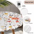 thumbnail image 3 of Elegant Spring Floral Round Tablecloth for 36-44 Inch Tables,Fitted Table Cover with Elastic Edge,Watercolor Botanical Butterfly Waterproof Outdoor Table Cloth Protector for Patio Garden Dinner, 3 of 9