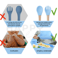 thumbnail image 4 of Set con vaso entrenador bebe + platos de bebe + baberos para bebe + cubiertos I BPA FREE I 5 piezas I Silicona grado alimenticio Happy Life  Kit comida bebe silicona 5 pcs, 4 of 9