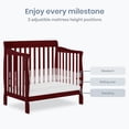 thumbnail image 4 of Dream On Me Aden 4-in-1 Convertible Mini Crib In Cherry, Greenguard Gold Certified, 4 of 9