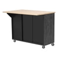 thumbnail image 1 of Pemberly Row Kitchen Island with Storage -Drop-Leaf Countertop-Black, 1 of 9