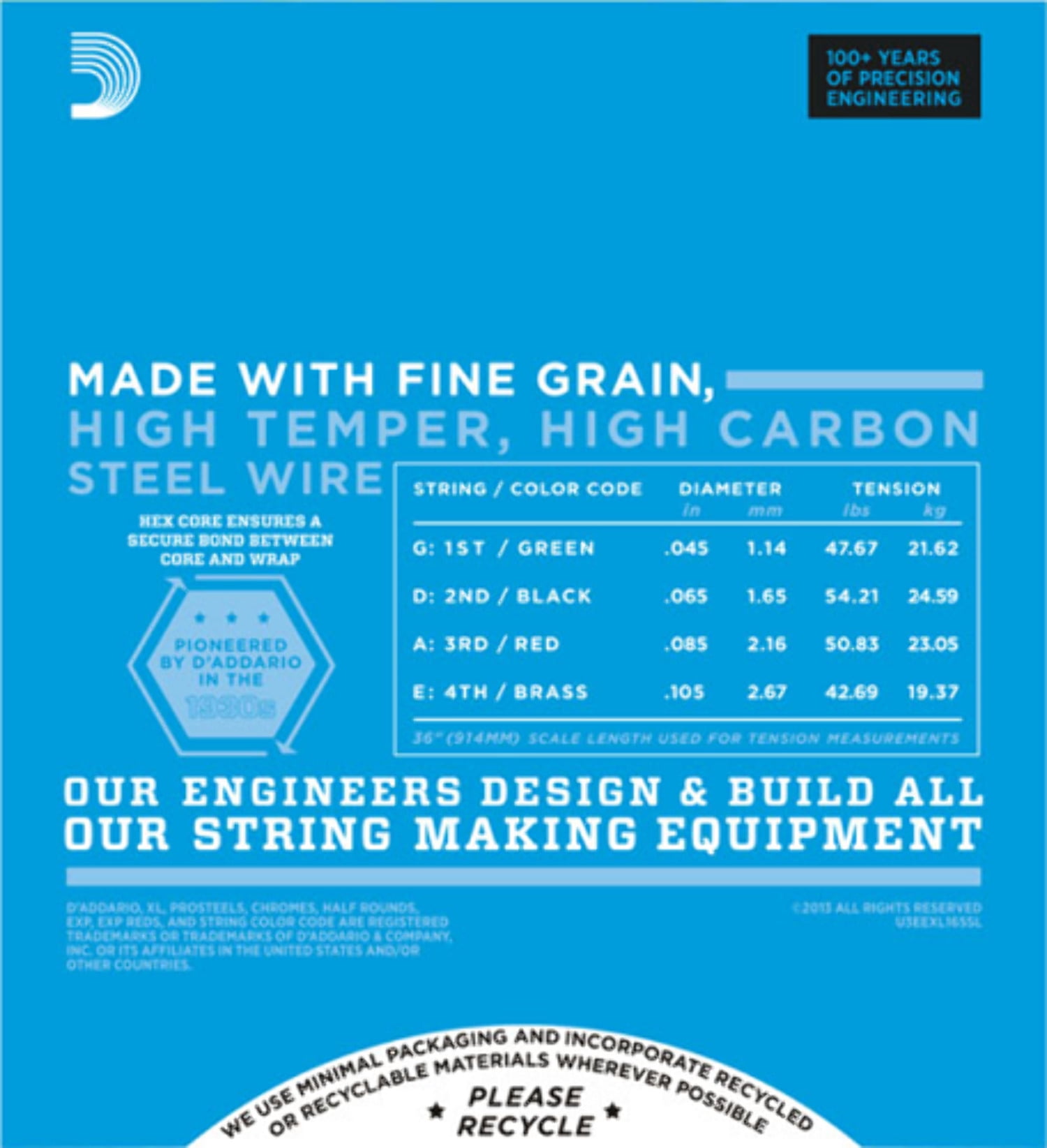 D'Addario EXL165SL Nickel Wound Bass Guitar Strings, Custom Light, 45-105, Super Long Scale