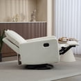 thumbnail image 5 of Leumius Swivel Rocking Chair,Manual Upholstered Glider Recliner Rocking Chair for Nursery and Living Room,White, 5 of 9