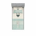 thumbnail image 2 of Ambesonne Nautical Fitted Sheet & Pillow Sham Set, Vintage Marine Anchor, Full, Seafoam Beige and Black, 2 of 3