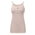 thumbnail image 4 of Frontwalk Women Tank Tops Sleeveless T Shirts Button Summer Top Beach Bohemian Blouse Solid Color Tee Gray M, 4 of 5