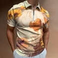 thumbnail image 2 of Highland Cow with Sunflowers Men Zipper T-shirt Summer Casual Short Sleeve T-shirt Top, 2 of 7