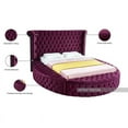 thumbnail image 4 of Meridian Furniture Luxus Purple Velvet Full Bed, 4 of 5