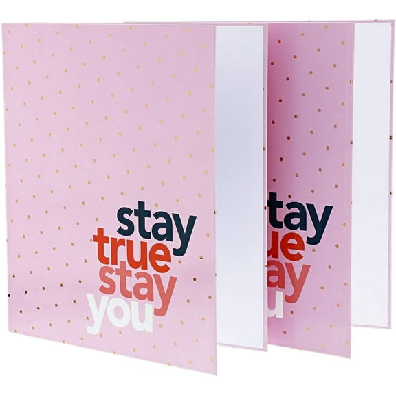 Paper Junkie 2 Pack 3-Ring Binders 1 inch Ring Pink Daily Planner - Gold Foil