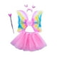 thumbnail image 5 of Disfraz de hada para niñas de 4 piezas, bonitos accesorios de vestir, varitas para niños, alas de ángel Rosa, 5 of 9