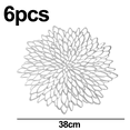 thumbnail image 2 of 6 uds tapete de decoración de mesa flor de hibisco bronceado tapete-plata MFZFUKR CPB-DE-LYY1791-4, 2 of 5