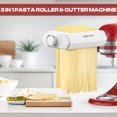 thumbnail image 3 of Accessoire pour Pâtes pour Batteur sur Socle KitchenAid, Ensemble 3 en 1 pour Fabriquer des Pâtes, Accessoire KitchenAid Comprenant un Coupe-Spaghettis, un Rouleau pour Feuilles de Pâtes et une Fettuccine, 3 of 7
