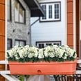 thumbnail image 6 of Artificial Geranium Flowers for Outdoor Spring Summer Decoration, 13 Inch Fake Geranium Faux Plants UV Resistant for Front Door Planter, Outside Home Garden Balcony Yard Porch Decor, White, 6 of 8