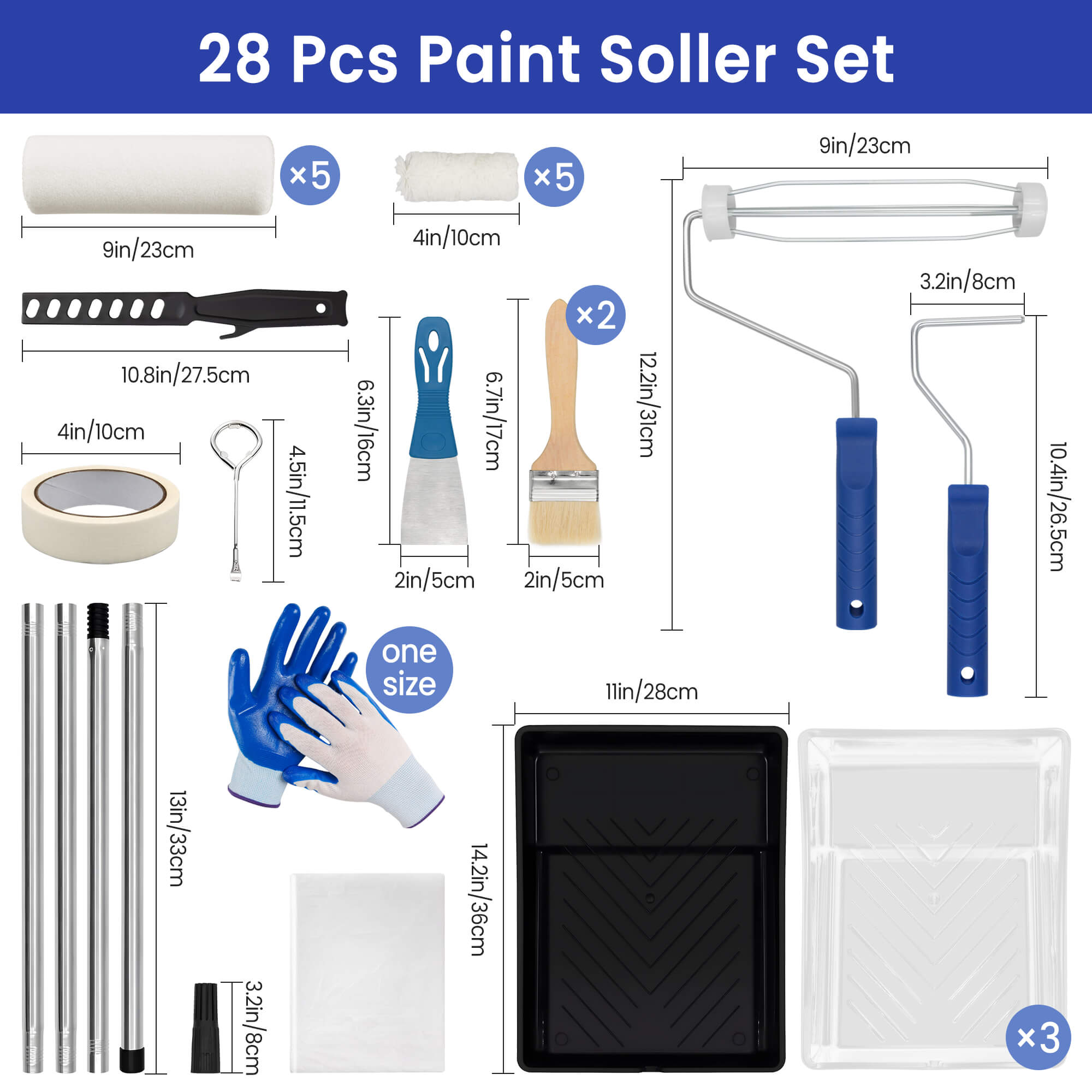 Tidymend 28-Piece Paint Roller Kit with Extension Pole photo 6